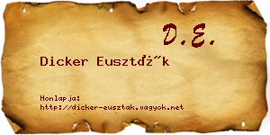 Dicker Euszták névjegykártya